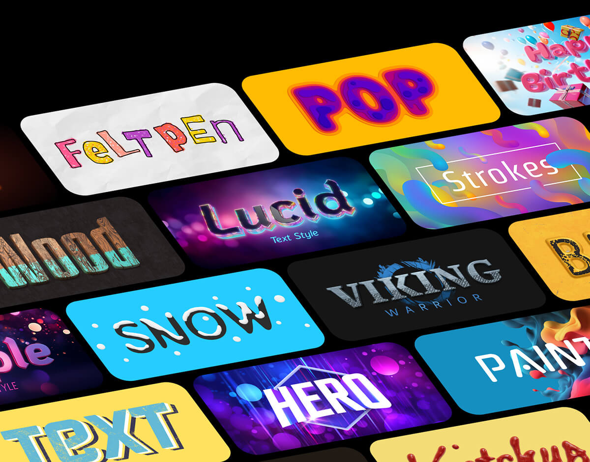 Text effects and typography templates bundle.