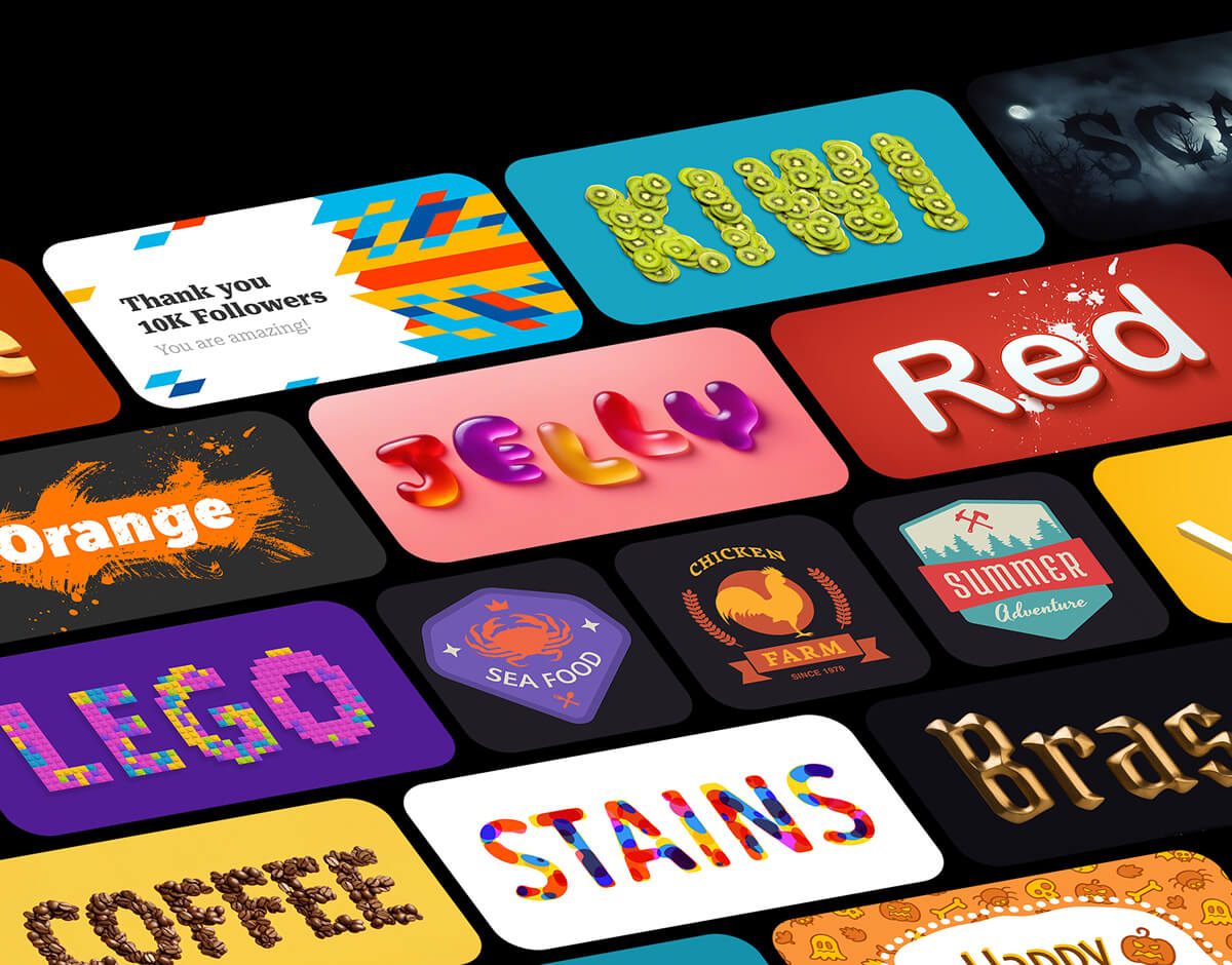 Free text effect template samples.