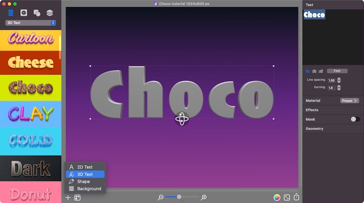 Auto-generated 3D text.