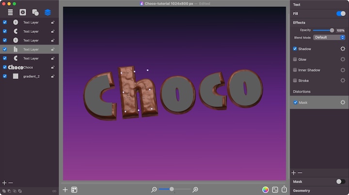 Text distortion mask