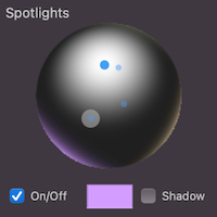 Light spots for 3D material.