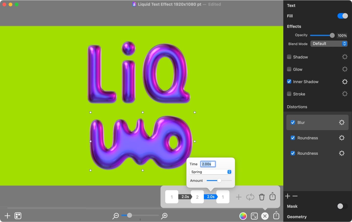 Creating liquid text animation using keyframes.