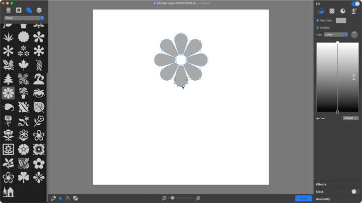 Flower shape with contour points.