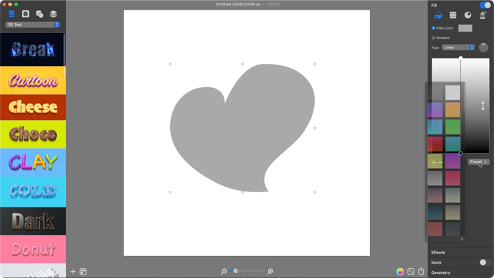 Love logo vector heart filled.