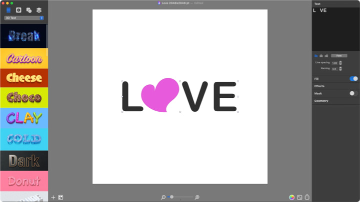 Love logo vector heart pasted.