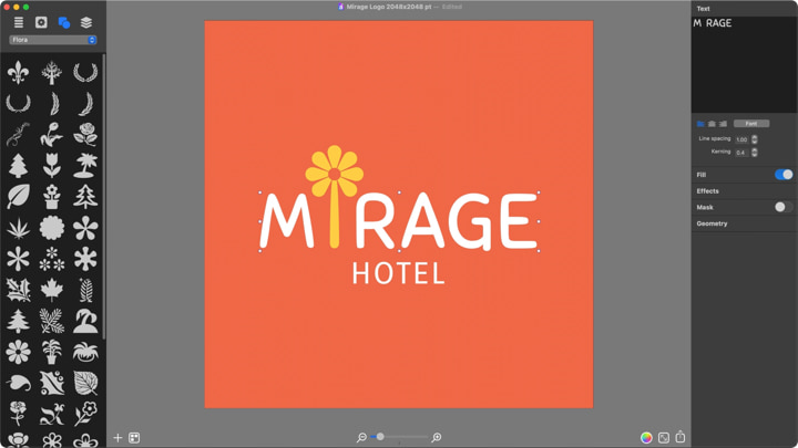 Mirage hotel logo done.