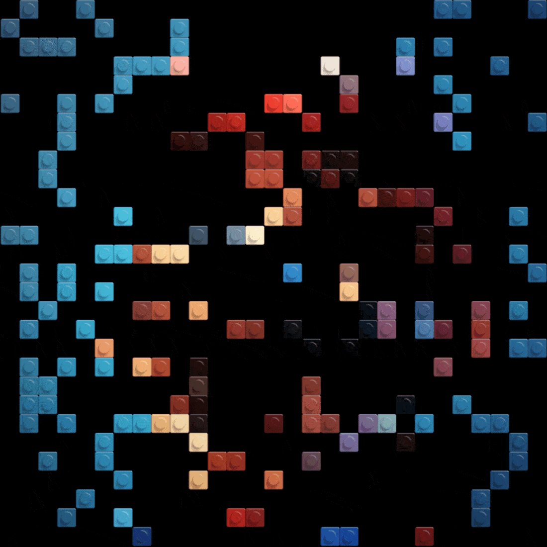 Animation of a photo formation with Lego pieces.