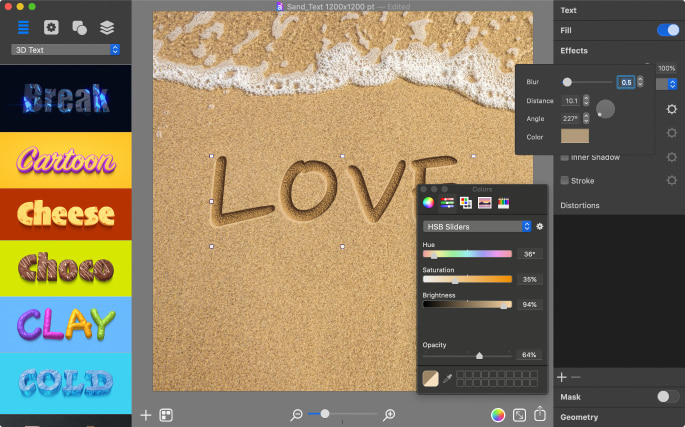 Adding shadow to text