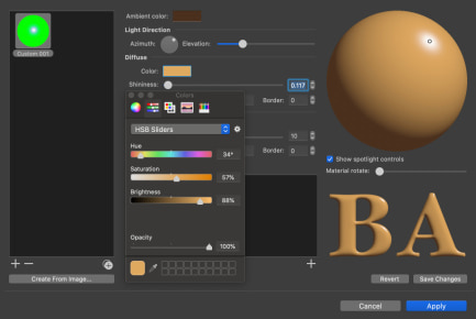 Setting up Diffuse color