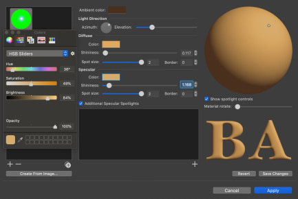 Setting up Specular color