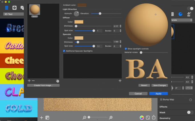 Finishing with custom Shading Material