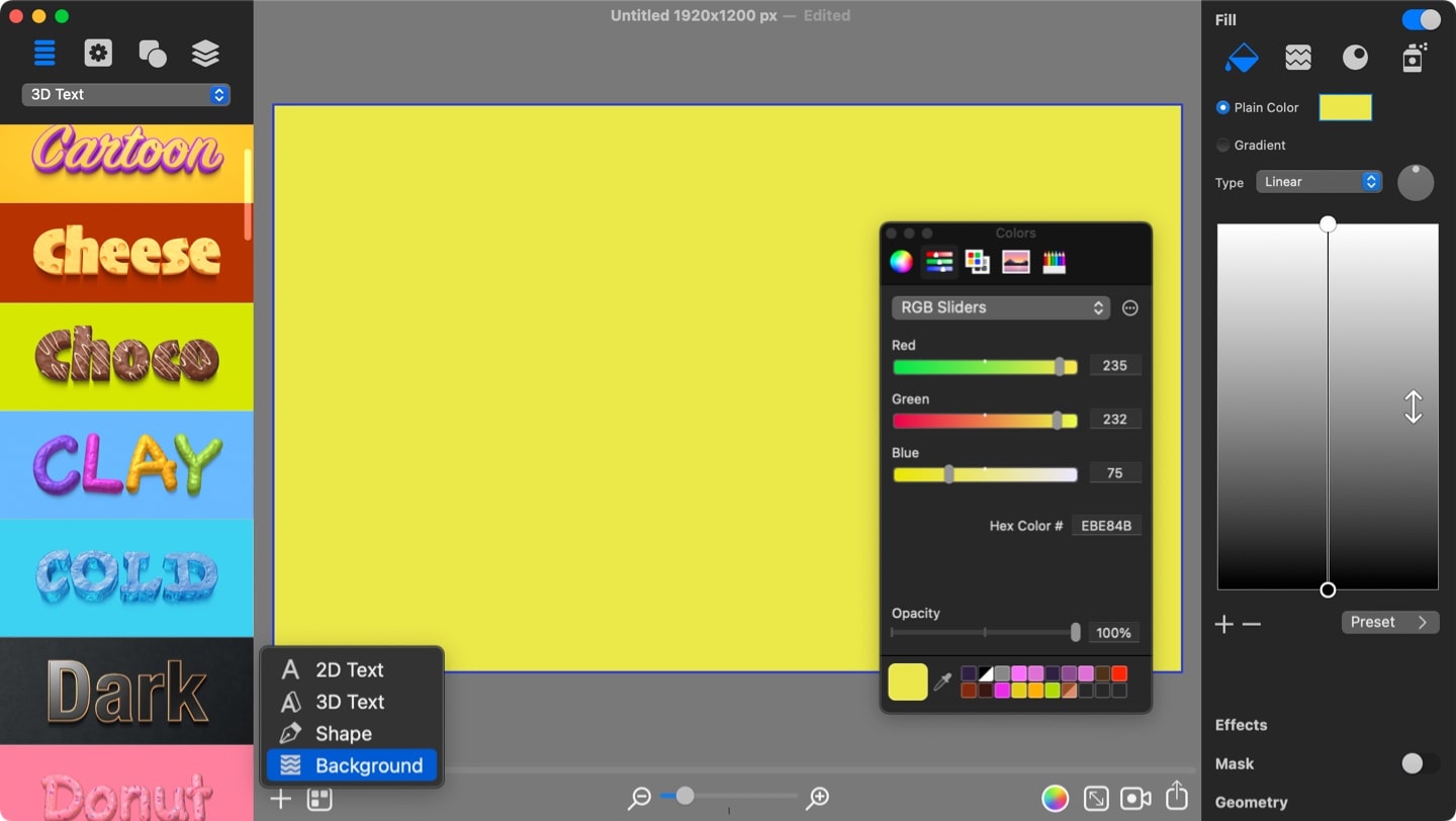Adding a background in Art Text.
