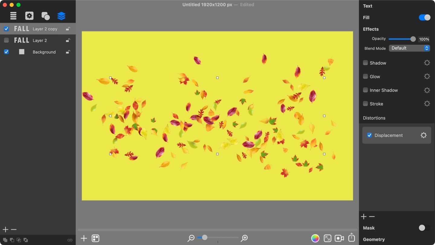 Spread leaf text effect in Art Text.