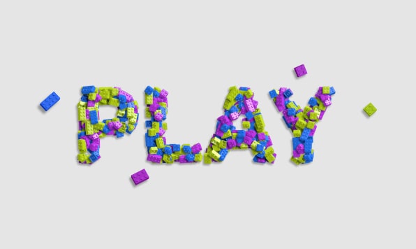 Lego bricks text created in Art Text.