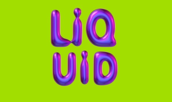 Liquid text effect animation.